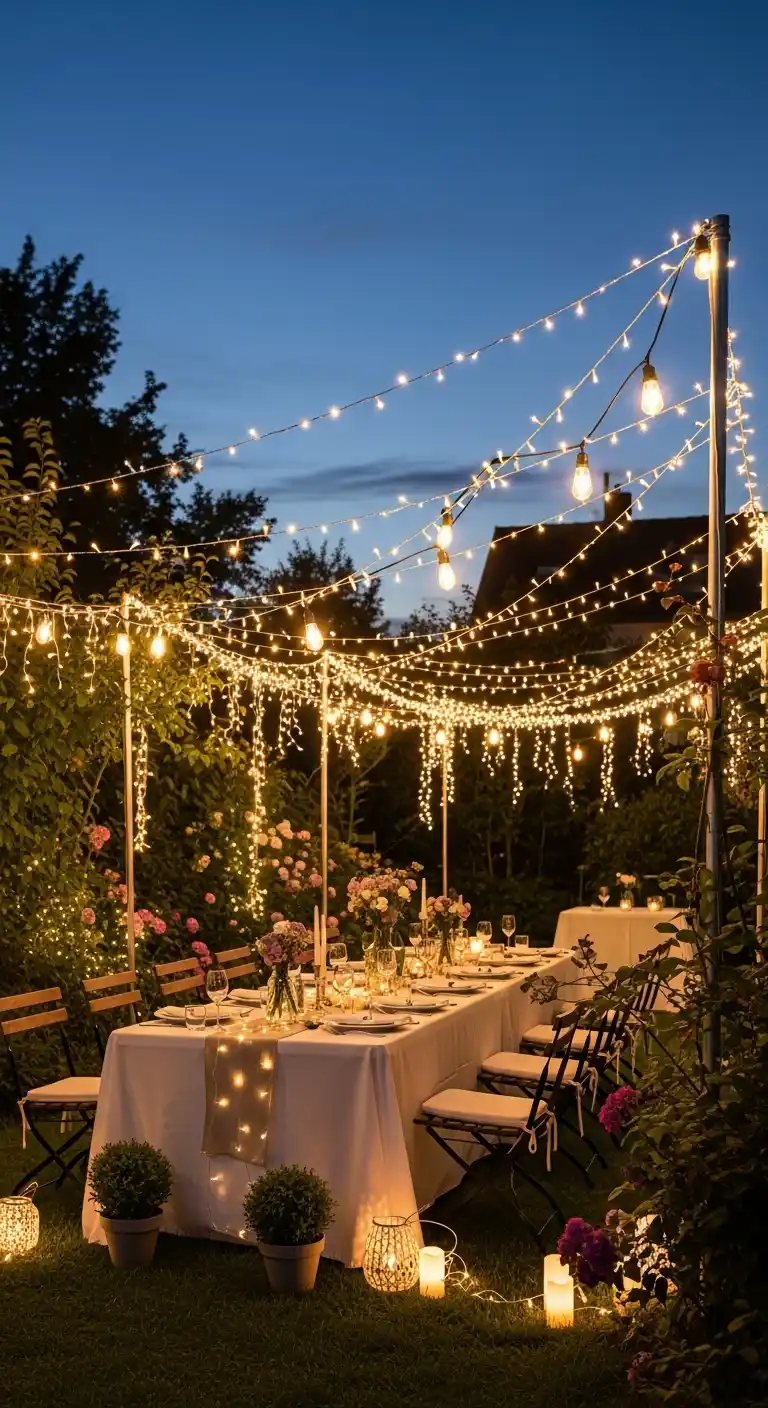Retirement Party Decorations: 21 Stylish Ideas to Try 18 14. Outdoor String Lighting for Evening Events