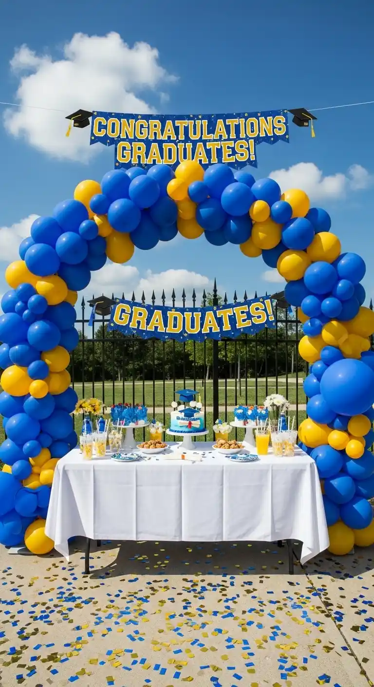 High School Graduation Party: 19 Fun Celebrations 18 14. School Colors Balloon Arch
