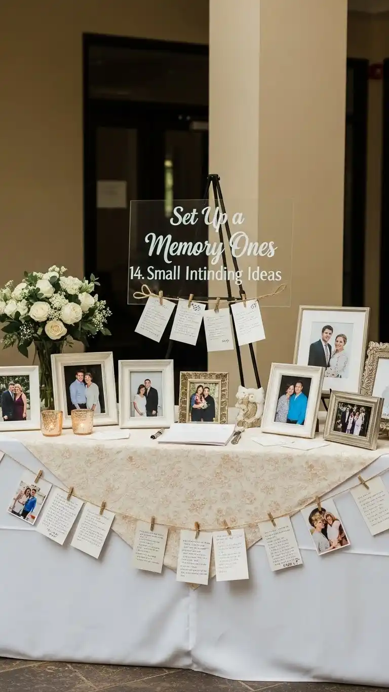 21 Small Intimate Wedding Ideas You’ll Adore 18 14. Set Up a Memory Display Honoring Loved Ones