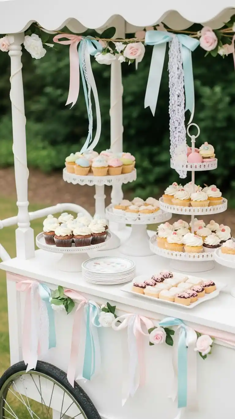 Bridgerton Party Ideas: 21 Elegant Themes and Decor Tips 18 14. Set Up a Pastel Sweets Cart