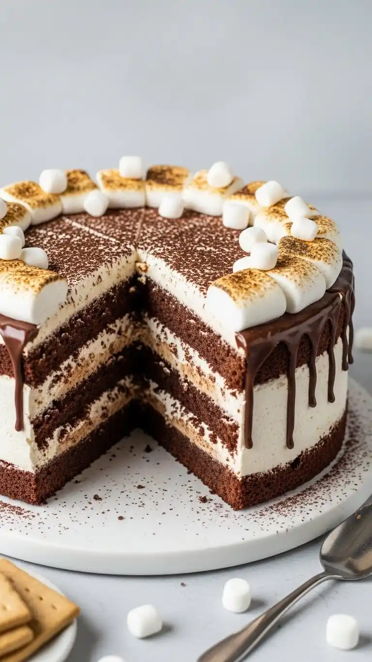 Fathers Day Cake Ideas: 21 Treats Dad Will Love 18 14. S’mores Cake with Toasted Marshmallow Layers