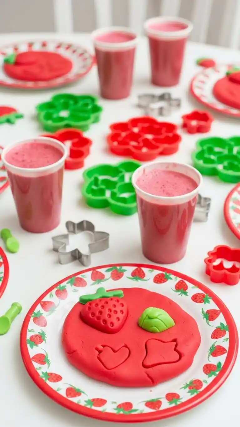 21 Strawberry Themed Party Ideas That Shine 18 14. Strawberry-Scented Playdough Activity