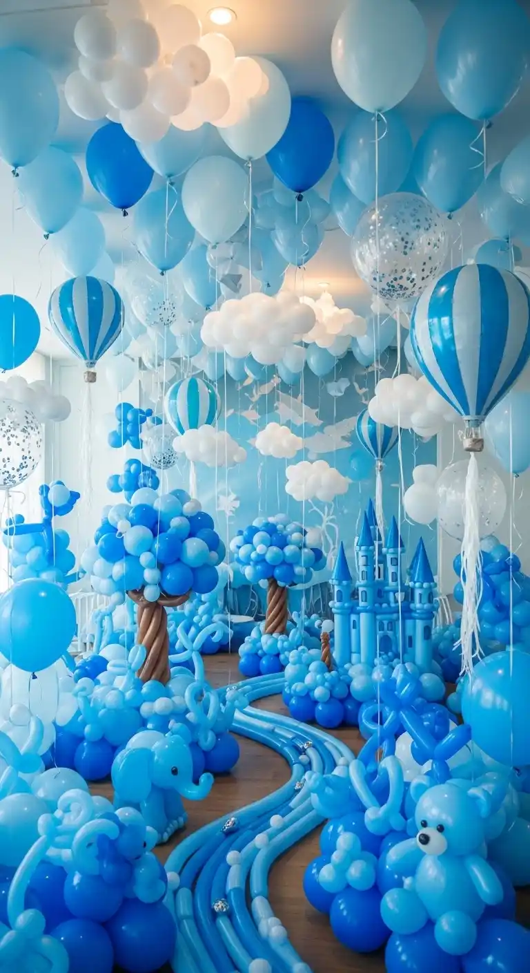 Boy Baby Shower Themes: 21 Unique Ways to Throw a Party 19 15. Blue Balloon Wonderland Theme