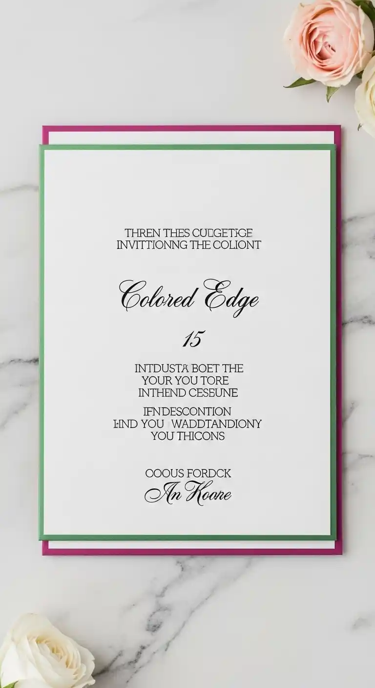 27 Stunning Traditional Wedding Invitations for Any Theme 19 15. Colored Edge Invitations
