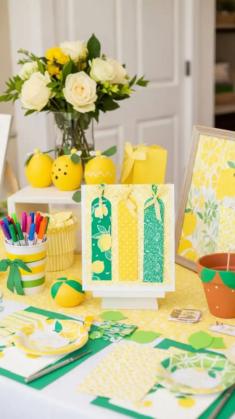 Lemon Themed Party Ideas: 23 Ways to Celebrate in Style 19 15. Lemon Art and Craft Station