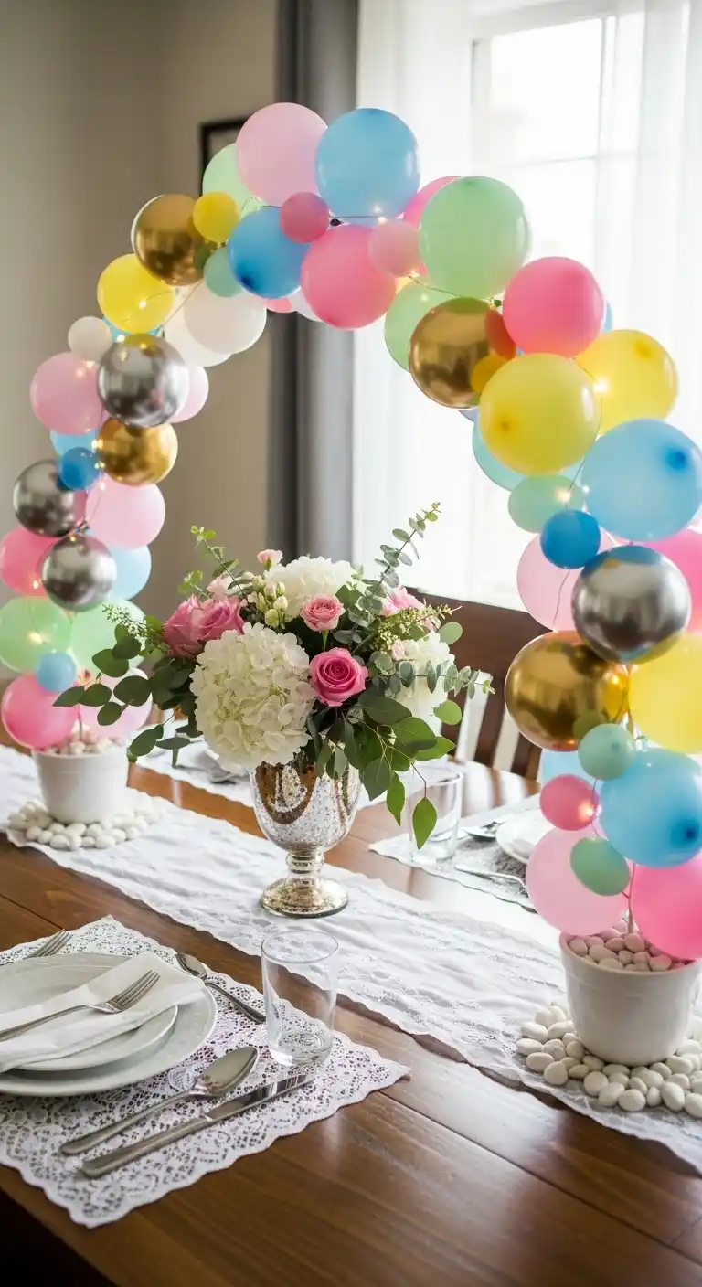 25 Stunning DIY Balloon Centerpiece Ideas on a Budget 19 15. Table-Top Balloon Arch Centerpiece for Statement Displays