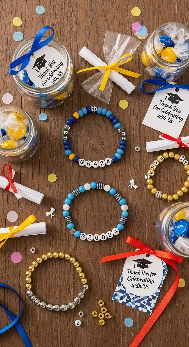 21 DIY Graduation Party Favors That Wow Your Guests 20 16. Custom Graduation Bracelets