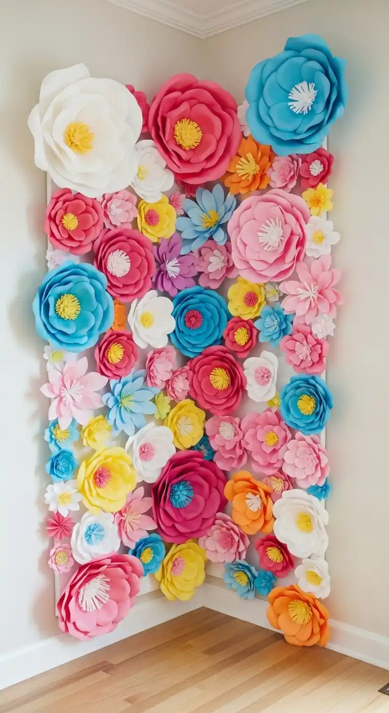 17 DIY Wedding Decorations That Wow Your Guests 20 16. DIY Paper Flower Decorations for Corners and Walls