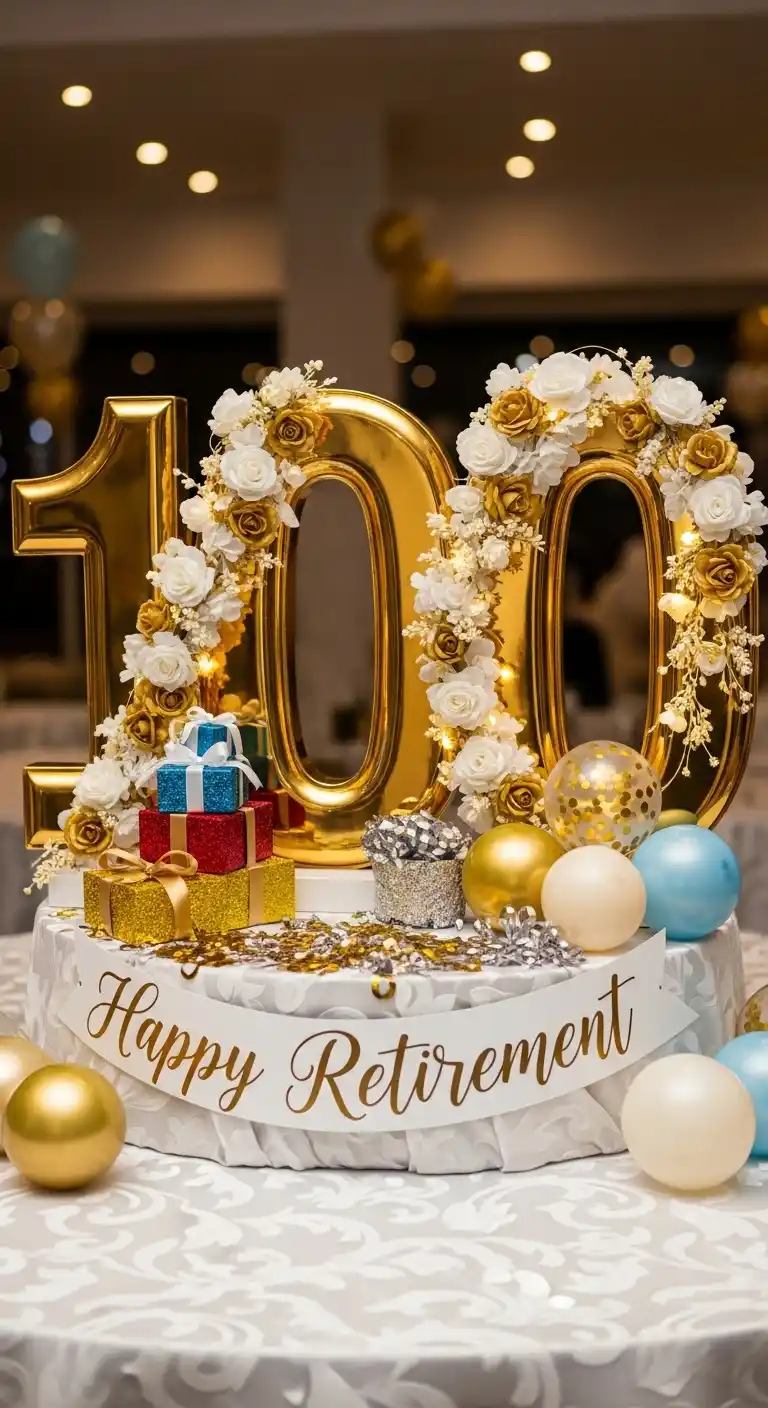 Retirement Party Decorations: 21 Stylish Ideas to Try 20 16. Decorative Milestone Number Display
