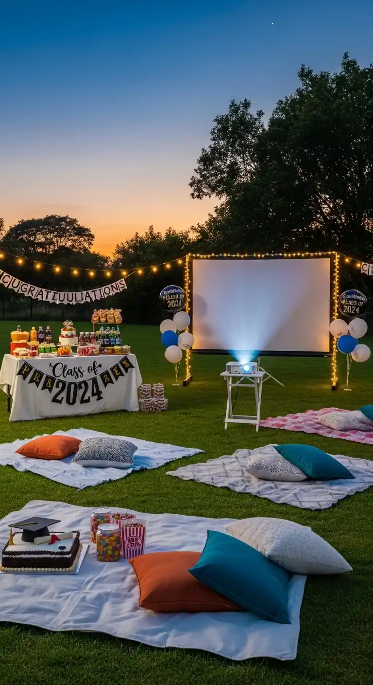 High School Graduation Party: 19 Fun Celebrations 20 16. Outdoor Movie Night Celebration
