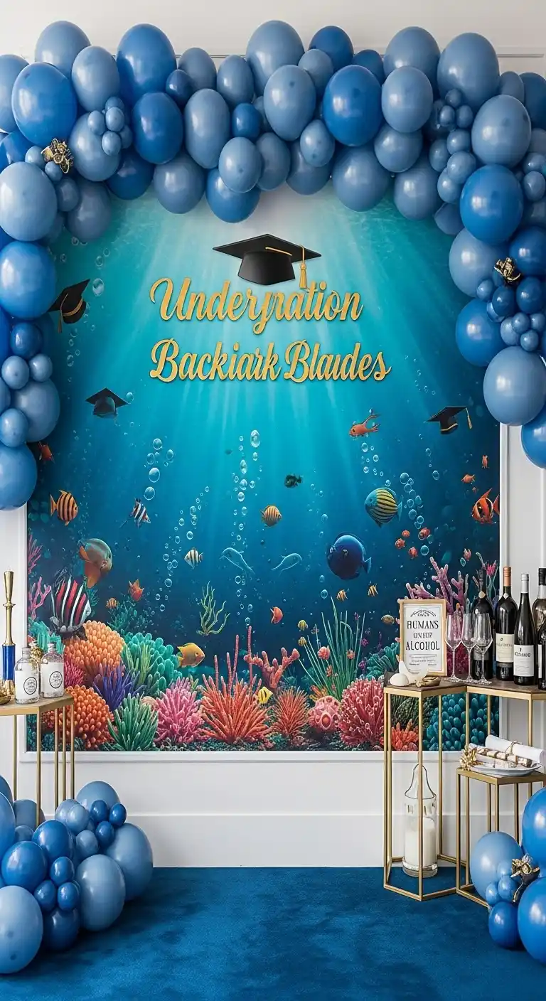 21 Stylish Graduation Party Backdrops for Any Theme 20 16. Under the Sea or Ocean-Themed Backdrop
