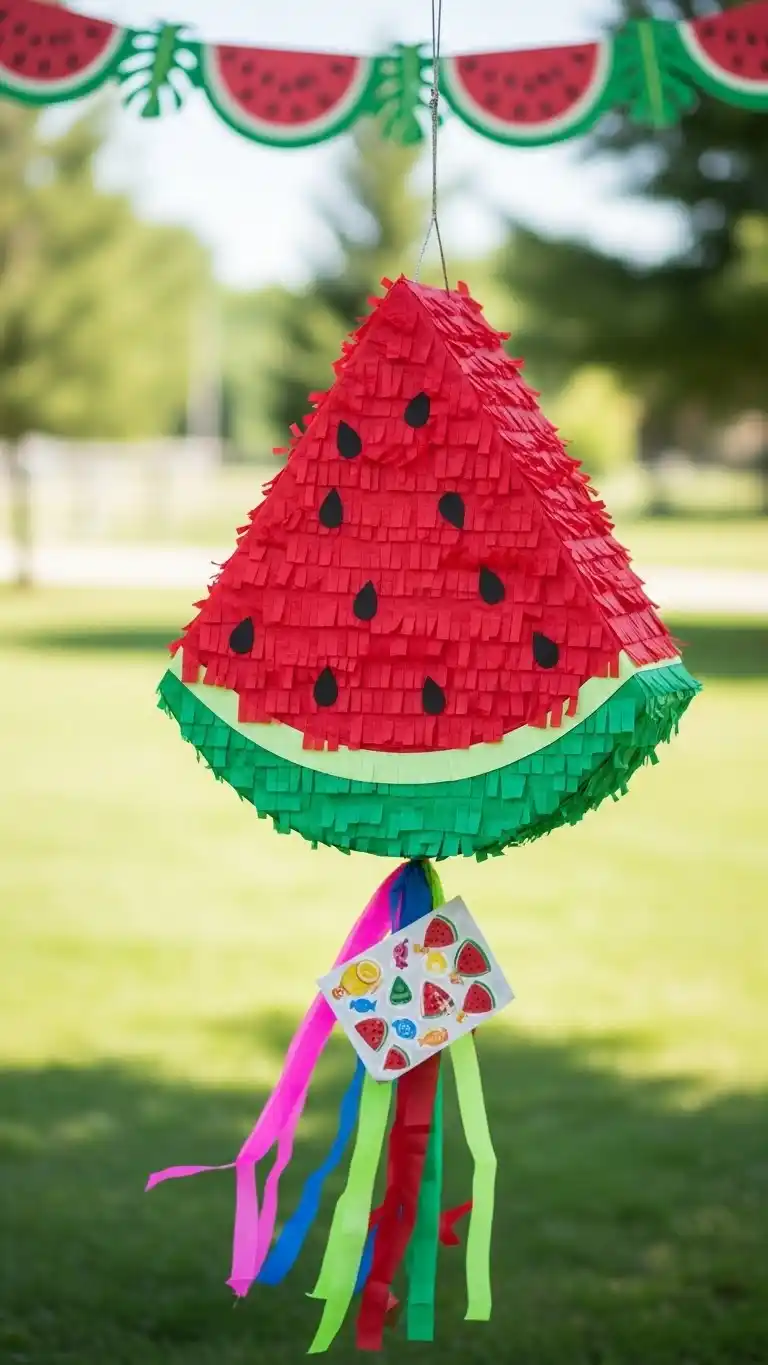 25 Fun Watermelon Themed Party Ideas for a Sweet Celebration 20 16. Watermelon Piñata Activity