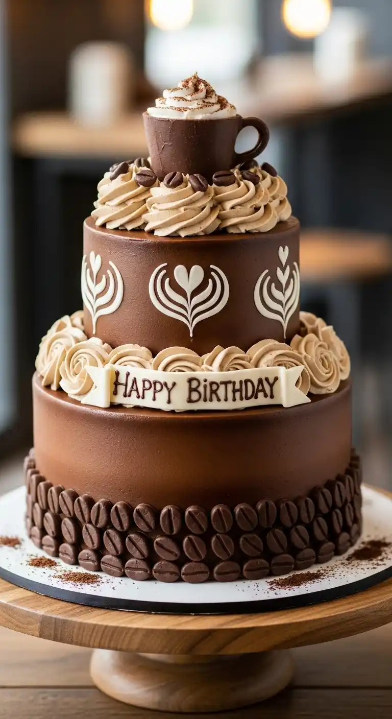 21 Easy & Cool Birthday Cake Ideas for Men 21 17. Coffee Lover’s Cake