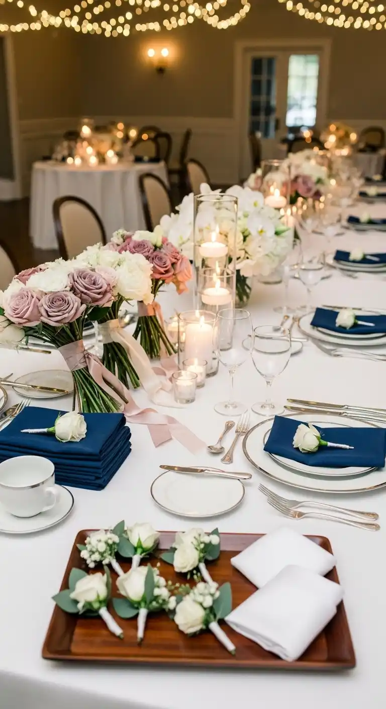 19 Classy Wedding Reception Ideas for a Timeless Look 21 17. Coordinated Bridesmaid and Groomsmen Styling