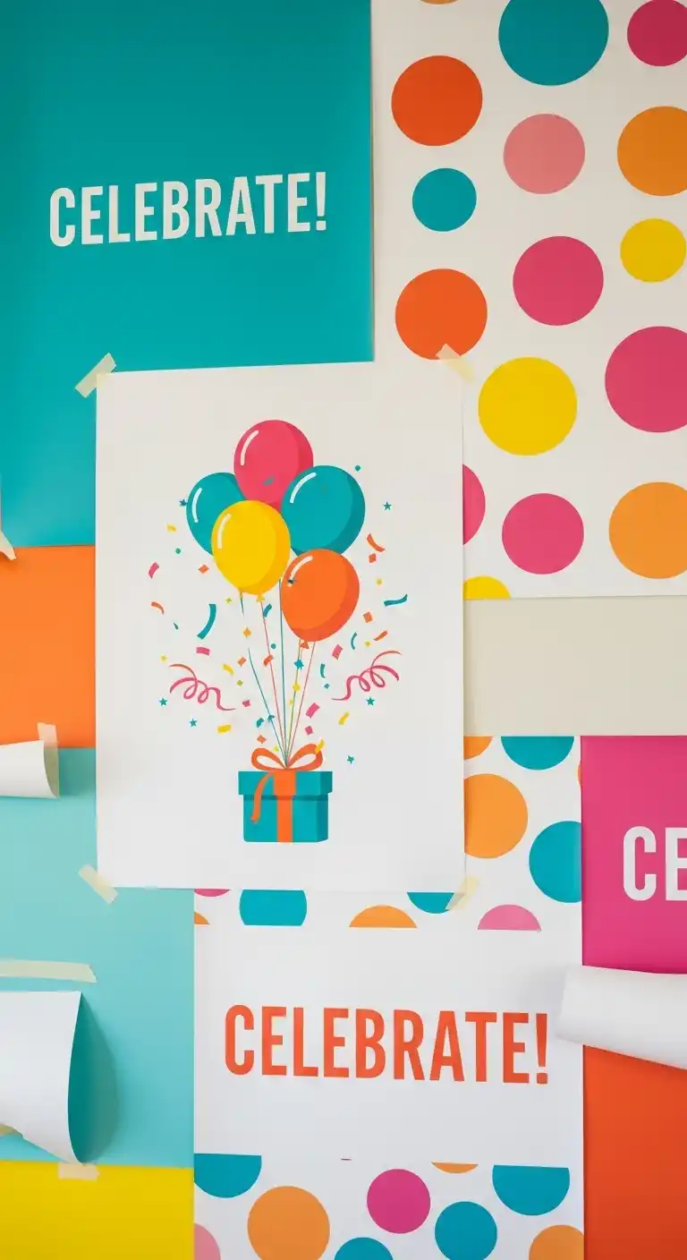 19 Bright & Stylish DIY Party Backdrop Inspirations 21 17. DIY Party Backdrop with Large Printed Posters