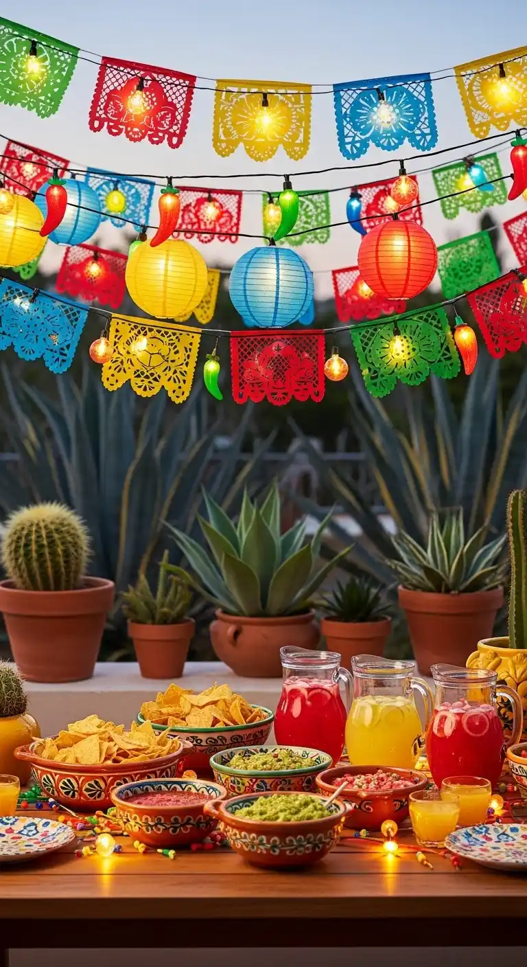 Fiesta Party Decorations: 19 Bright Ideas for a Vibrant Bash 21 17. Decorative String Lights