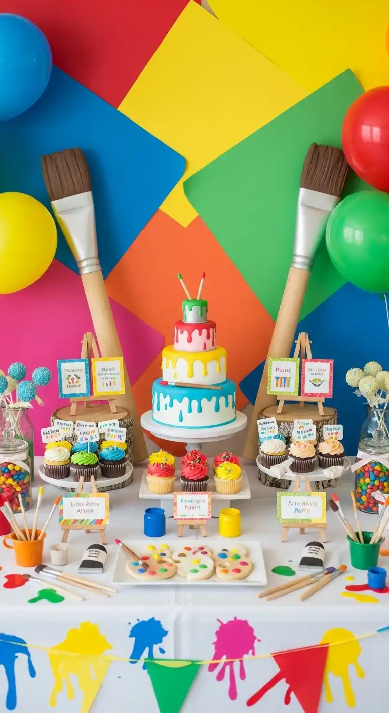 Adorable Baby Shower Theme Ideas You’ll Love 21 17. Little Artist Paint Party Theme