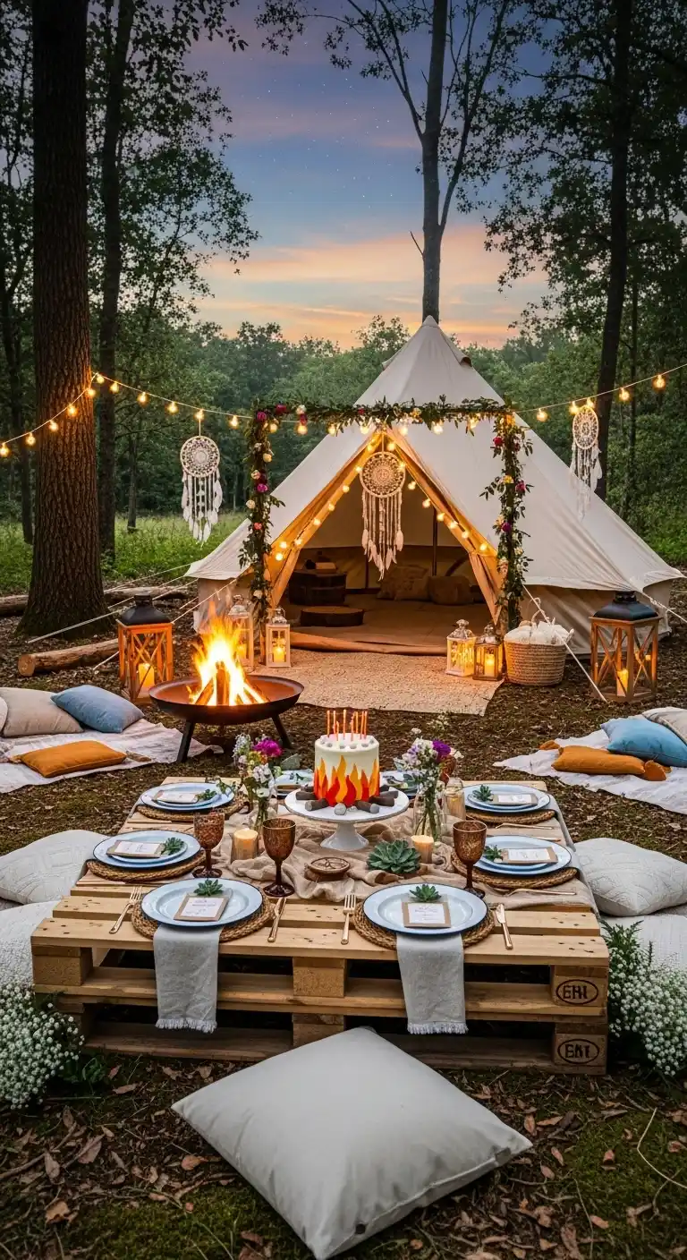 23 Unique Birthday Party Themes for Women You’ll Adore 21 17. Outdoor Camping Adventure
