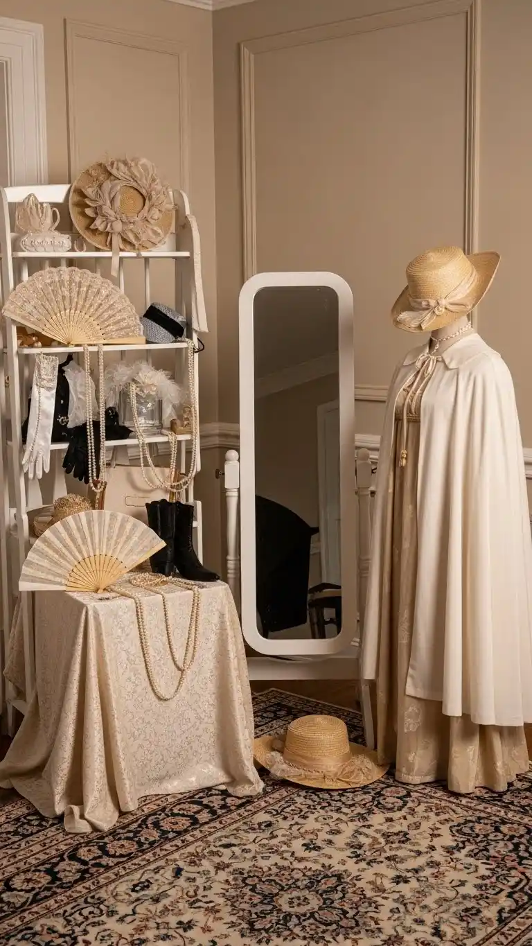 Bridgerton Party Ideas: 21 Elegant Themes and Decor Tips 22 18. Arrange a Vintage-Style Costume Corner