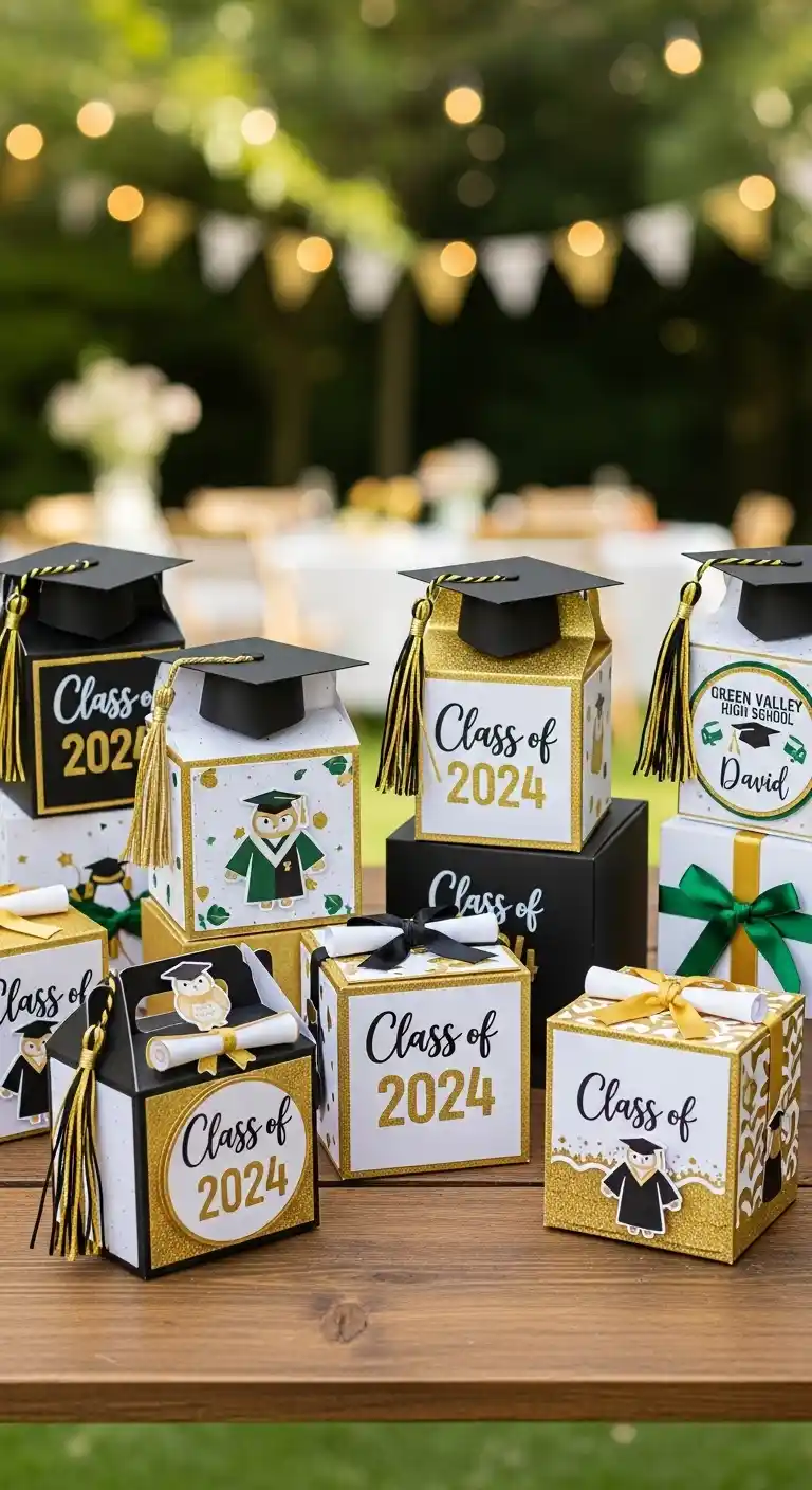 21 DIY Graduation Party Favors That Wow Your Guests 22 18. Custom Treat Boxes