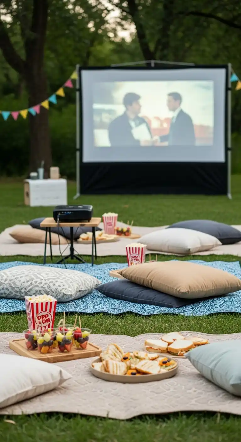 23 Easy Picnic Party Ideas to Try Now 22 18. Movie Under the Trees Picnic