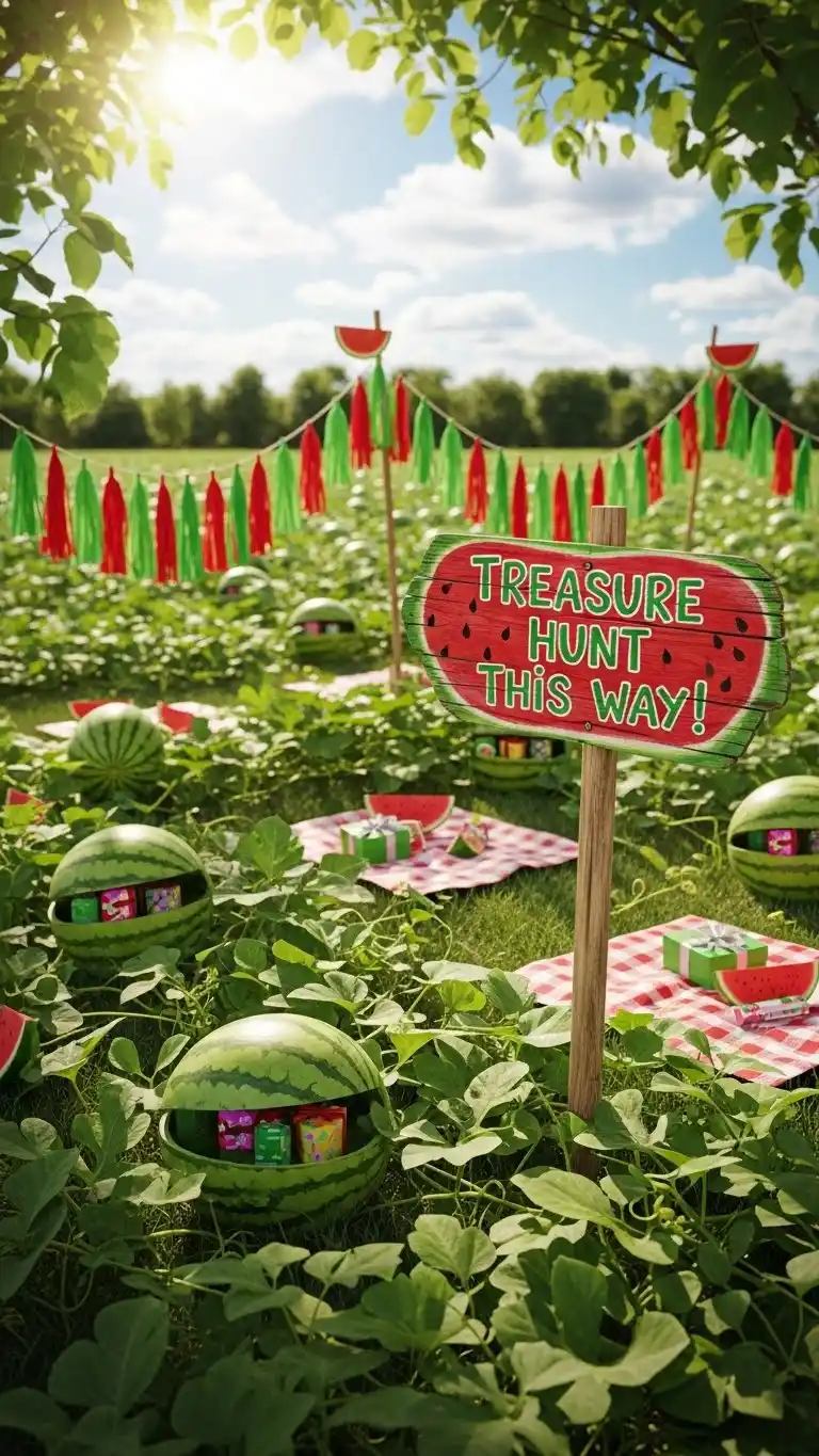 25 Fun Watermelon Themed Party Ideas for a Sweet Celebration 22 18. Watermelon Patch Treasure Hunt Activity