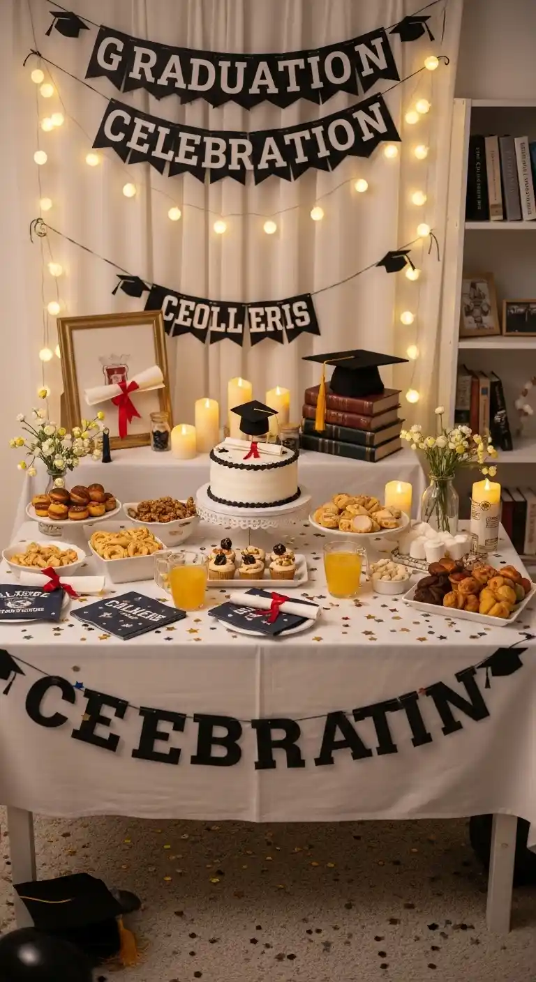 College Graduation Party Ideas: 23 Fun Ways to Celebrate 23 19. Cozy Indoor Gathering with Signature Decor
