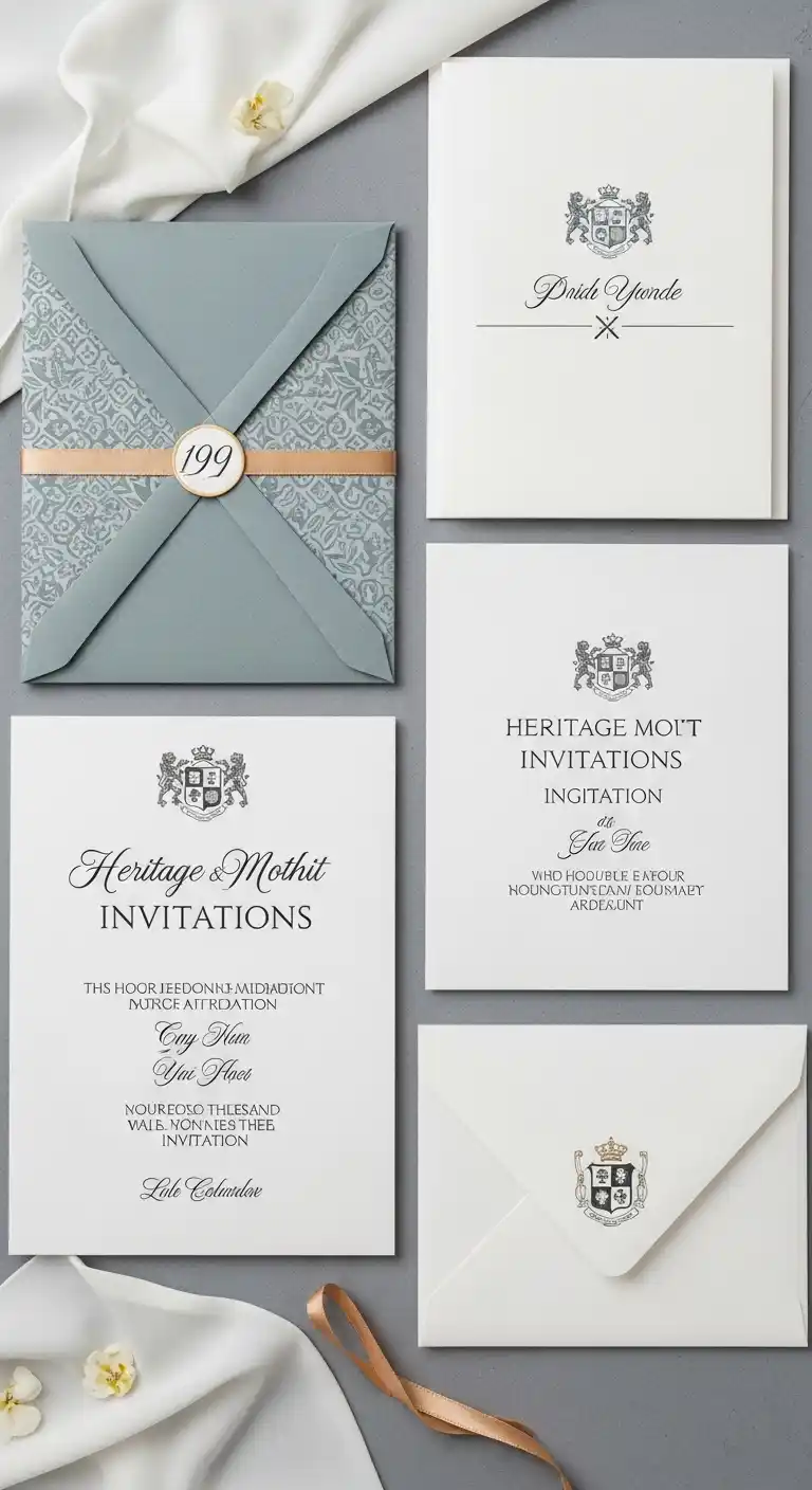27 Stunning Traditional Wedding Invitations for Any Theme 23 19. Heritage Motif Invitations
