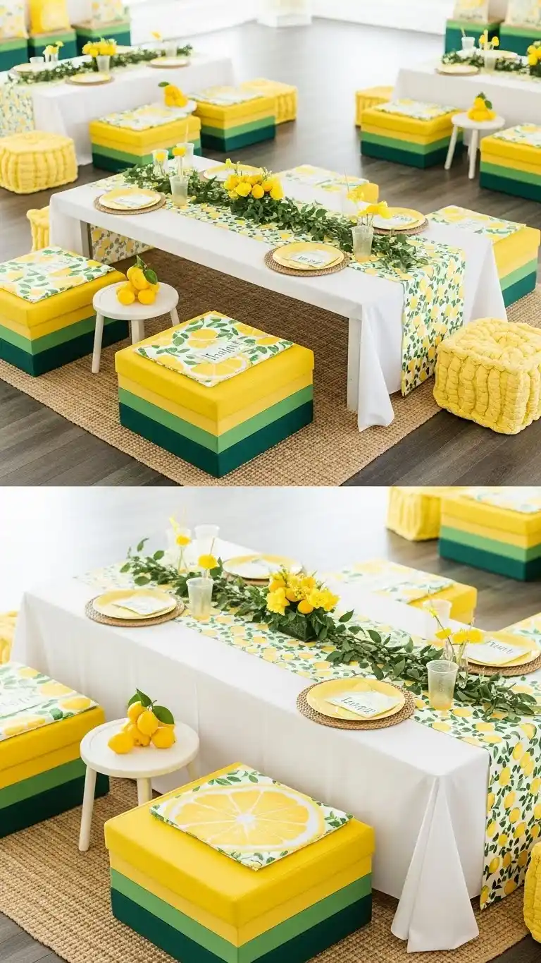 Lemon Themed Party Ideas: 23 Ways to Celebrate in Style 23 19. Lemon Themed Seating Arrangements