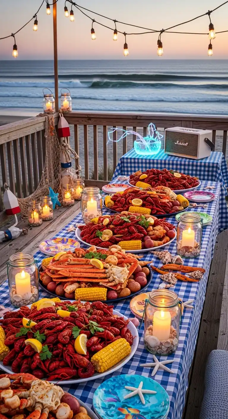 Seafood Boil Party Ideas: 27 Coastal-Inspired Fun Touches 23 19. Music Playlist with Ocean Vibes and Fun Atmosphere