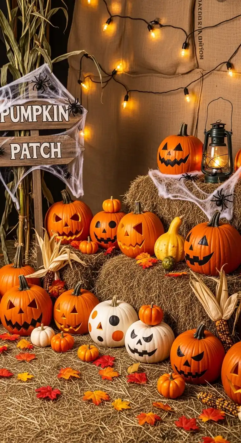 23 DIY Halloween Party Decor Ideas for a Festive Look 23 19. Pumpkin Patch Photo Corner