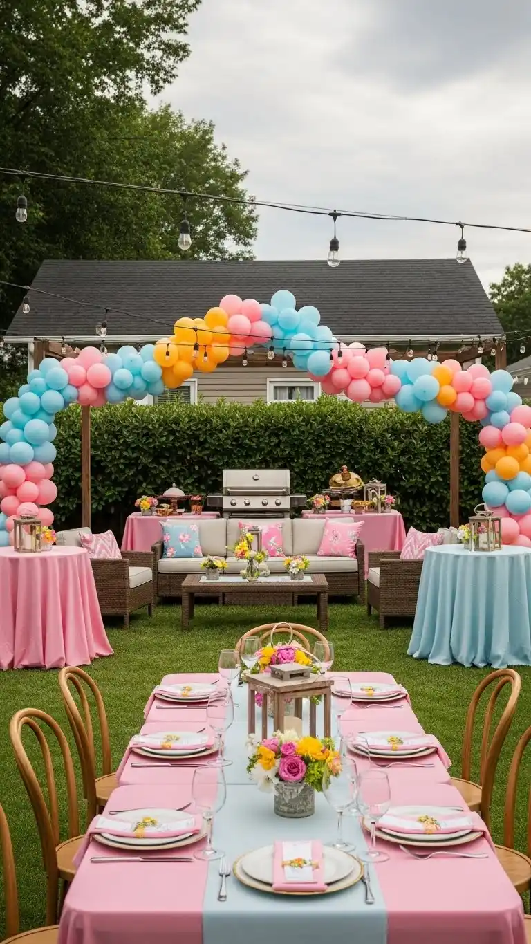 17 Fun Backyard BBQ Party Ideas for a Memorable Day 6 2. Backyard BBQ Party Ideas With a Color-Themed Outdoor Setup