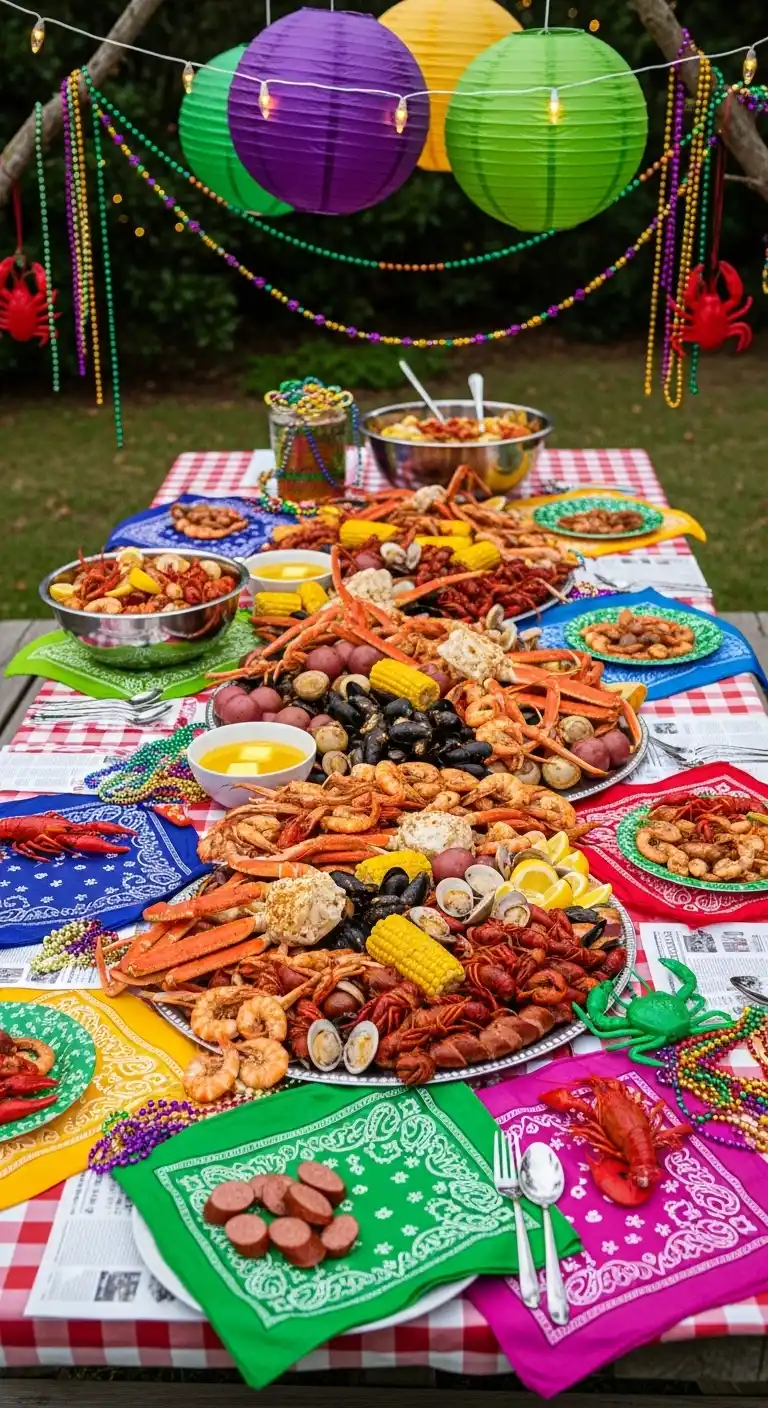 Seafood Boil Party Ideas: 27 Coastal-Inspired Fun Touches 6 2. Cajun Spice Theme with Vibrant Décor