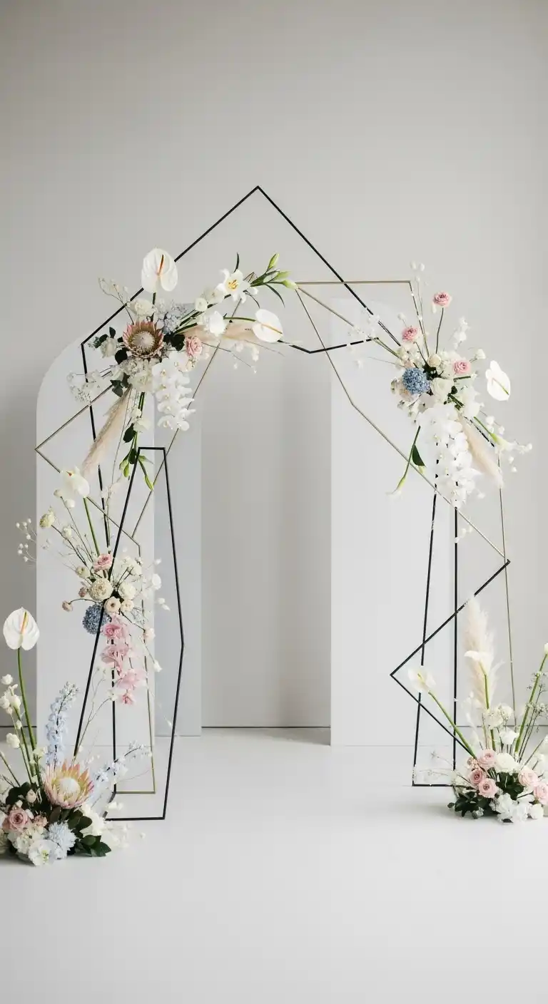 Modern Wedding Ideas: 19 Fresh & Stylish Inspirations 6 2. Contemporary Minimalist Floral Installations