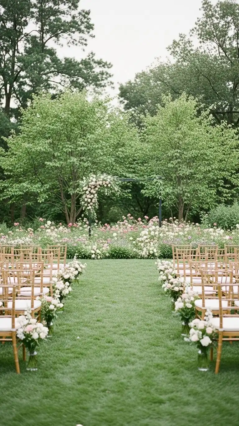21 Small Intimate Wedding Ideas You’ll Adore 6 2. Create a Breezy Garden Wedding Setup