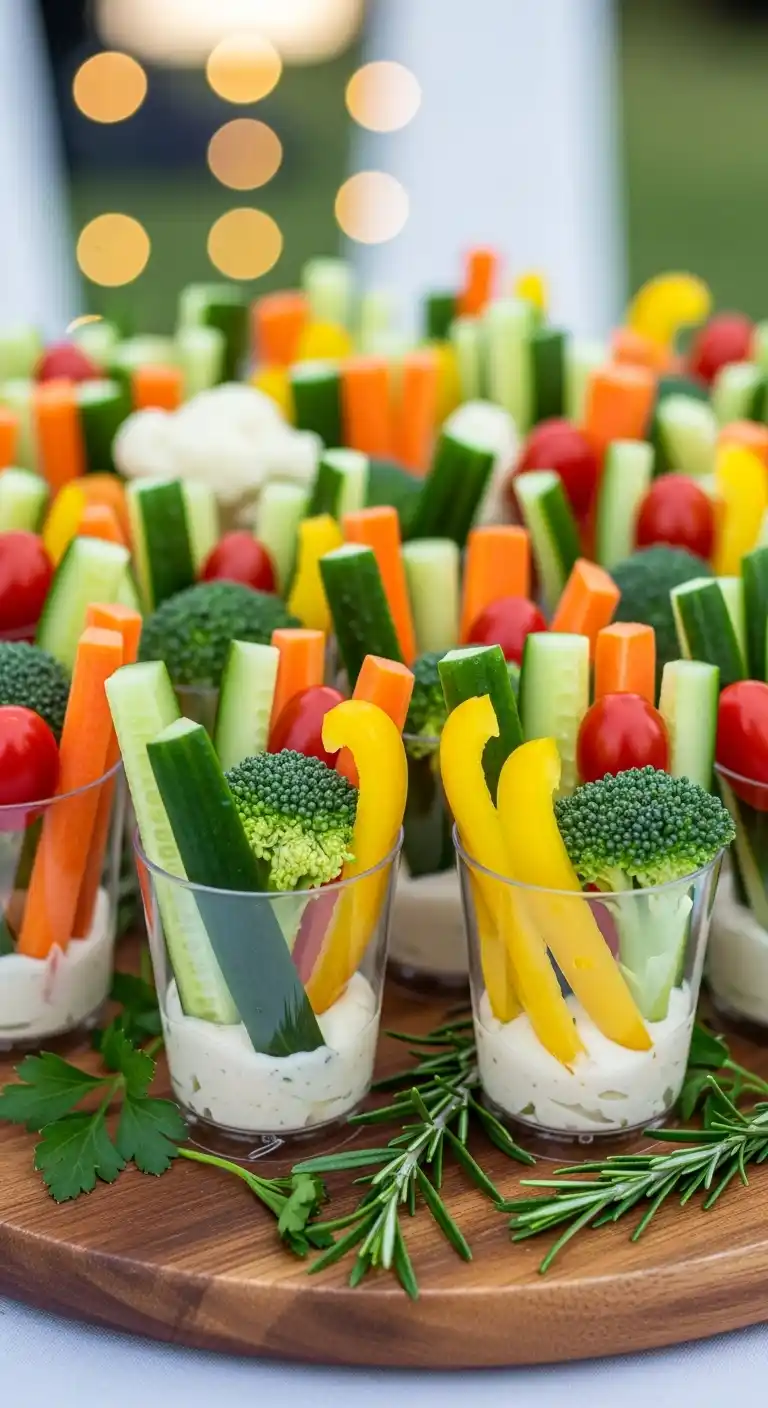 25 Creative Graduation Party Food Ideas to Impress 6 2. Fresh Veggie Cup Shots