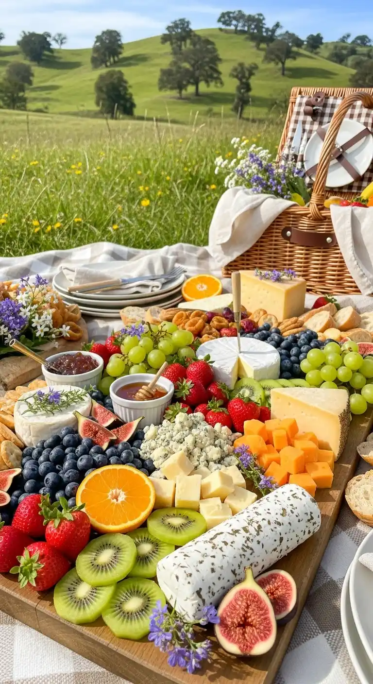 23 Easy Picnic Party Ideas to Try Now 6 2. Fruit and Cheese Extravaganza