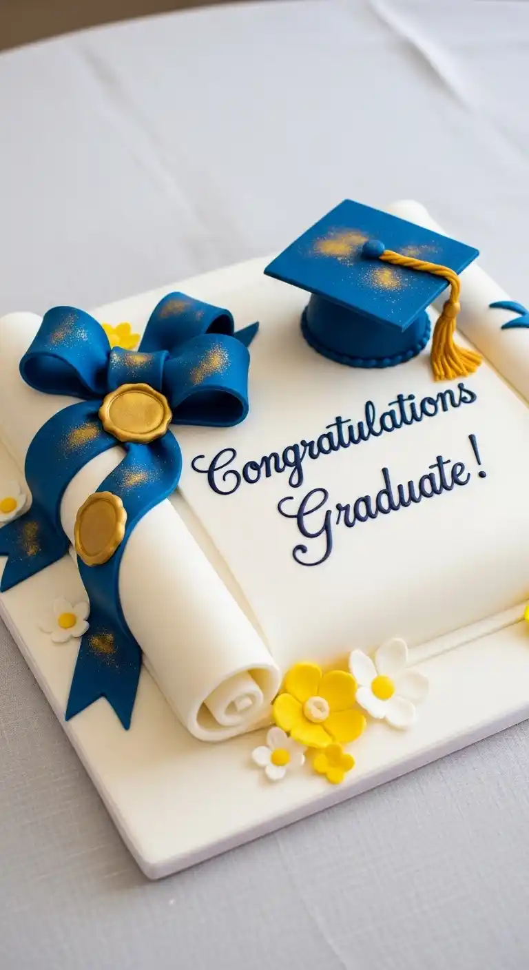 Graduation Cake Ideas: 27 Sweet & Stylish Picks 6 2. Graduation Scroll Cake