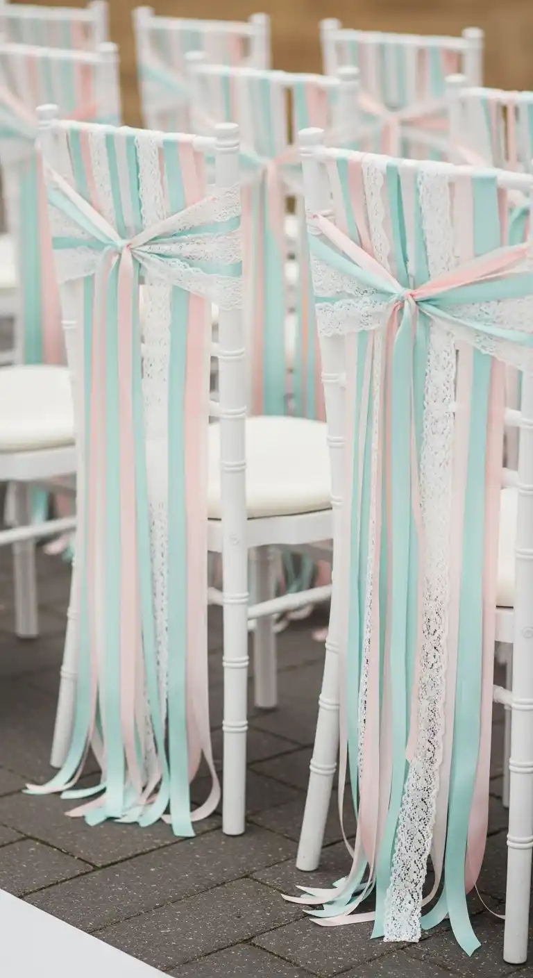 17 DIY Wedding Decorations That Wow Your Guests 6 2. Handmade Ribbon Chair Decor