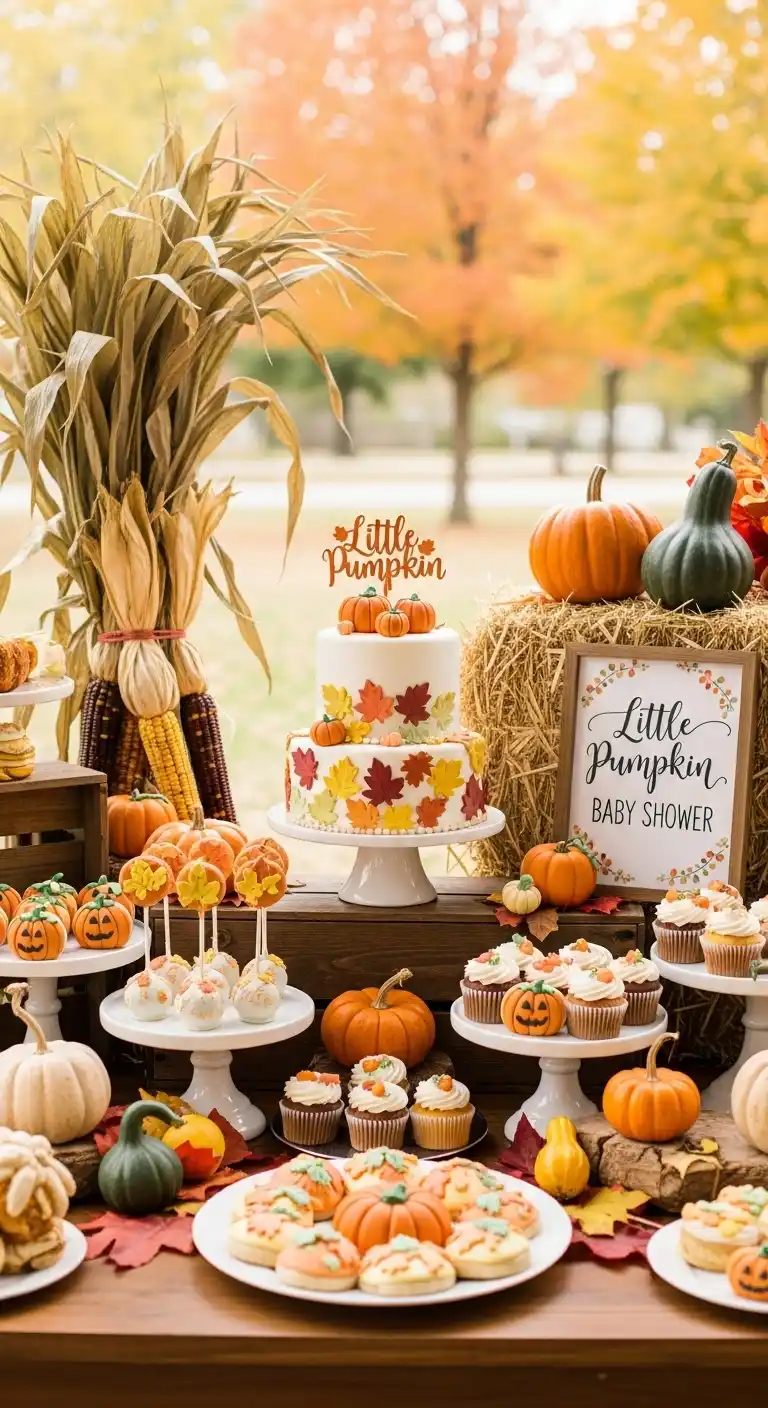Fall Baby Shower Ideas for a Warm & Stylish Celebration 6 2. Little Pumpkin Baby Shower – Perfect for Fall Baby Shower Ideas