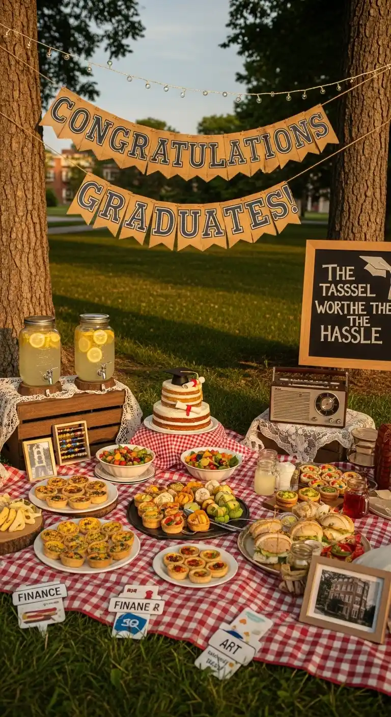 College Graduation Party Ideas: 23 Fun Ways to Celebrate 6 2. Outdoor Picnic Celebration with Custom Decor