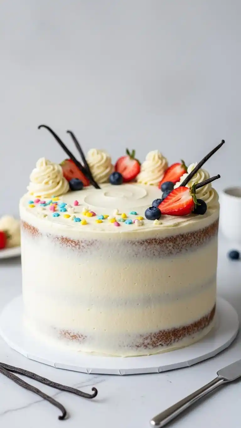 Fathers Day Cake Ideas: 21 Treats Dad Will Love 6 2. Vanilla Bean Celebration Cake with Homemade Buttercream