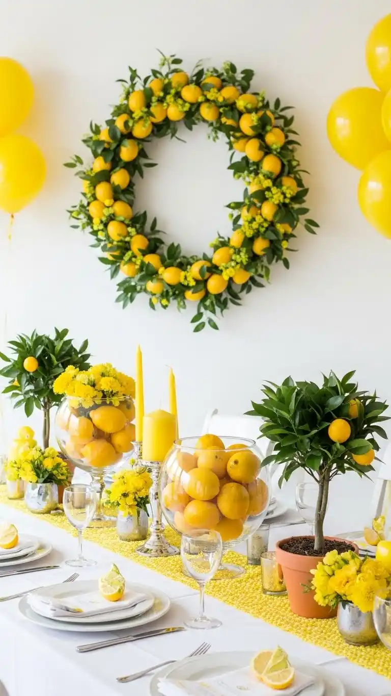 Lemon Themed Party Ideas: 23 Ways to Celebrate in Style 6 2. Vibrant Lemon Centerpieces for Every Table