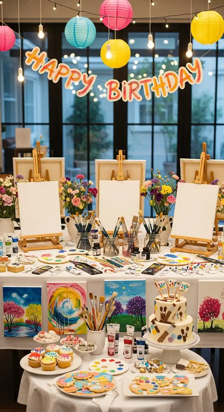 23 Unique Birthday Party Themes for Women You’ll Adore 24 20. Artistic Paint and Create Party