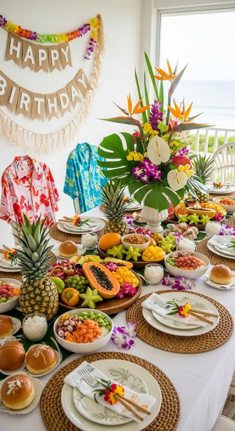 Hawaiian Birthday Party Ideas for Adults: 25 Fun Themes 24 20. Island Fashion and Aloha Shirt Birthday Brunch