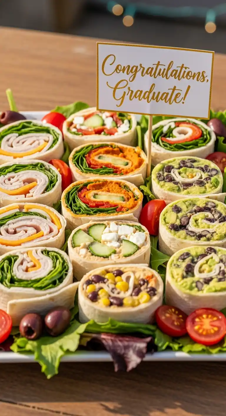 25 Creative Graduation Party Food Ideas to Impress 24 20. Mini Sandwich Wrap Wheels