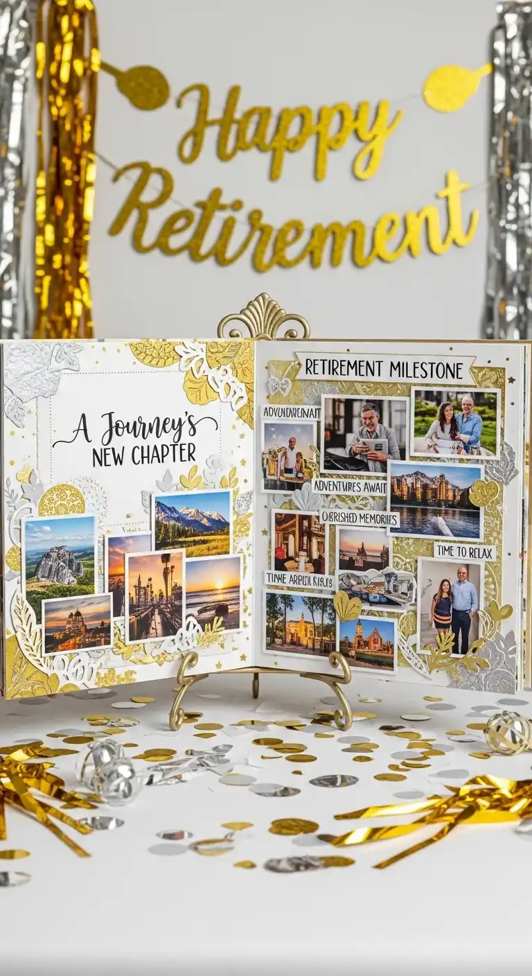 Retirement Party Decorations: 21 Stylish Ideas to Try 24 20. Retirement Milestone Scrapbook Display