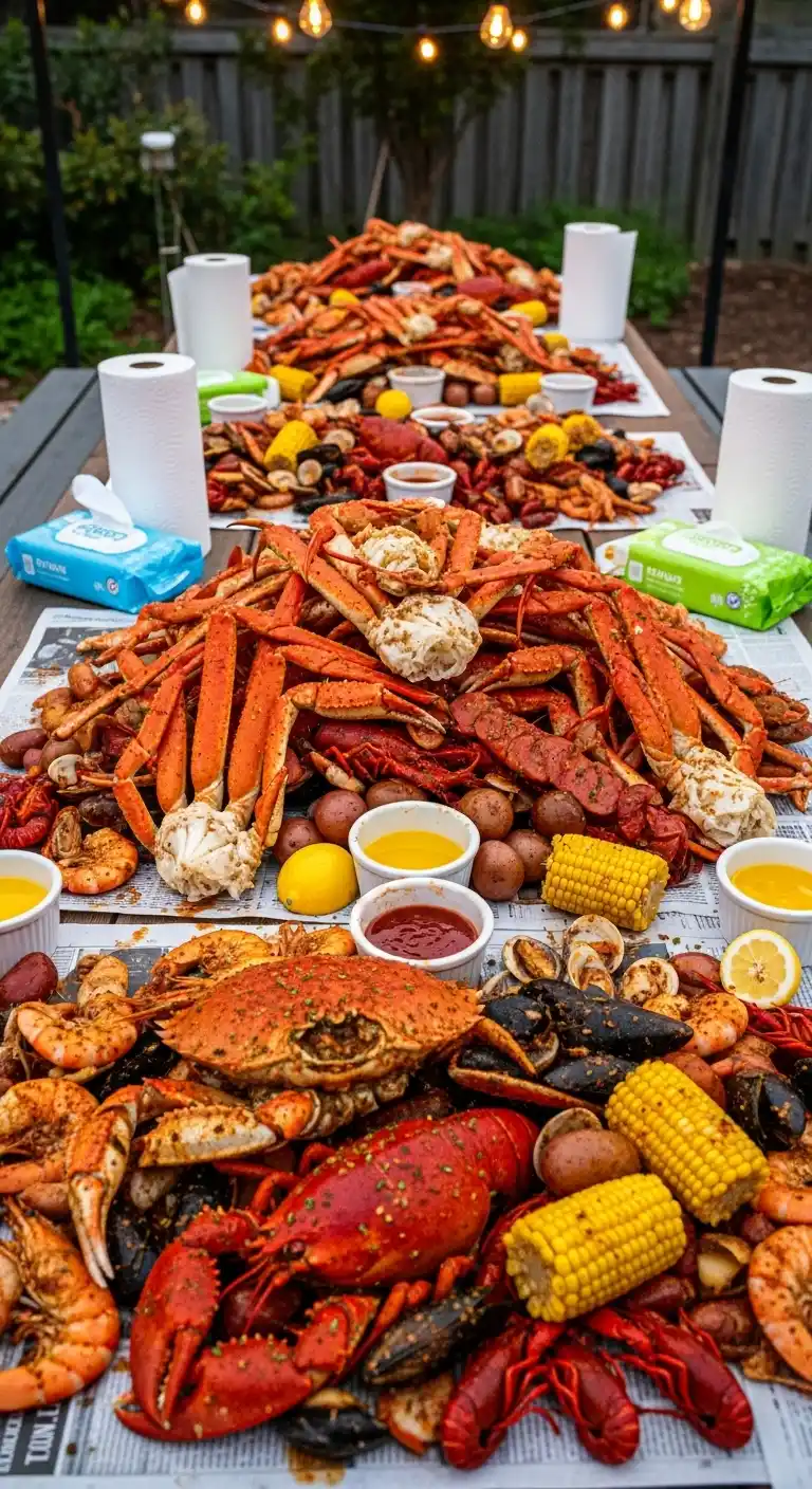 Seafood Boil Party Ideas: 27 Coastal-Inspired Fun Touches 24 20. Serving Seafood in Large Shared Piles for Interaction
