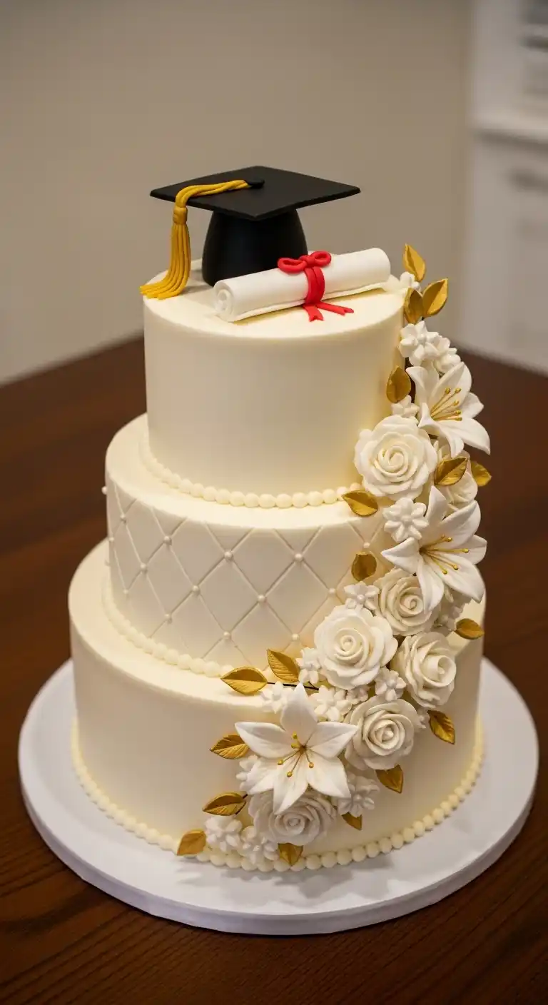 Graduation Cake Ideas: 27 Sweet & Stylish Picks 25 21. Elegant Buttercream Graduation Cake