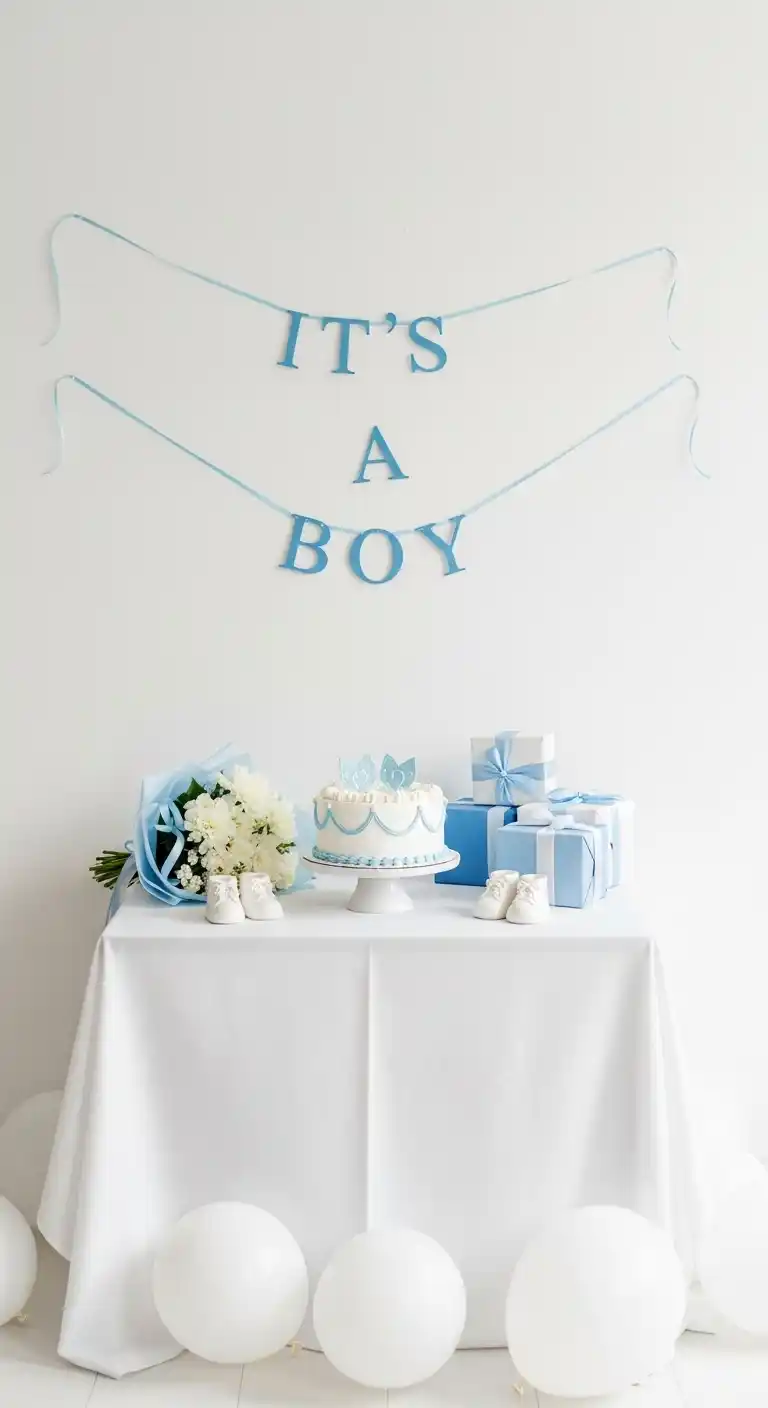 Boy Baby Shower Themes: 21 Unique Ways to Throw a Party 25 21. Minimalist Blue & White Theme